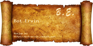 Bot Ervin névjegykártya